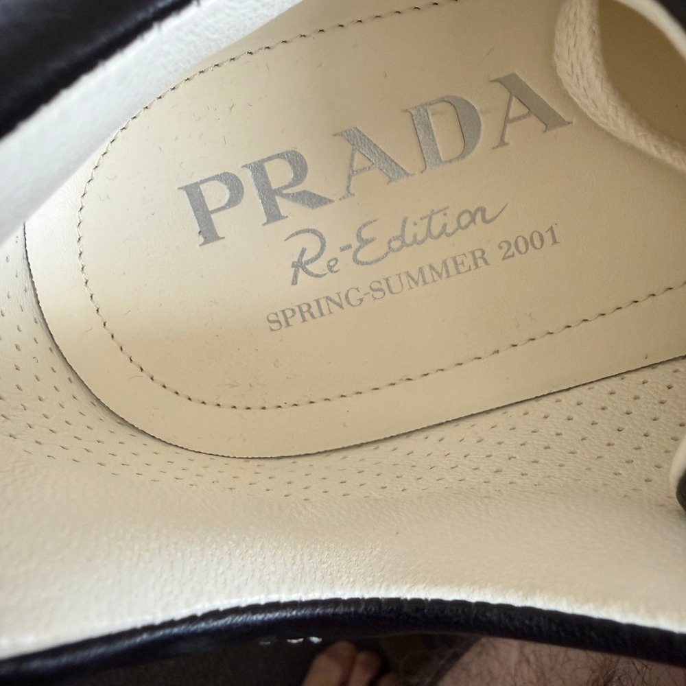 Prada re-edition Men's Black Nappa Leather Sneakers Shoes 2EE429, Size UK 7 - Picture 10 of 16